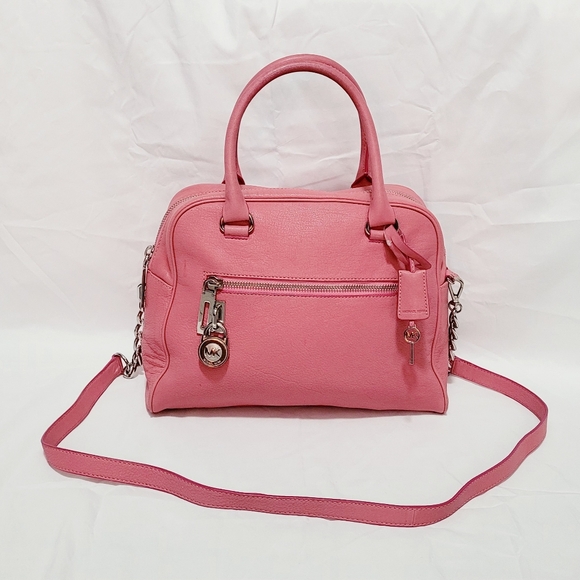 Michael Kors MK Studio Mercer Medium Duffel Satchel Shoulder Bag Pink - Picture 16 of 16